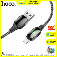 Cáp sạc nhanh Hoco DU05 Lightning USB có đèn báo sạc và tự ngắt sạc thông minh khi đầy pin, dây bọc dù, dài 1m